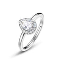 Pear Shape Moissanite Engagement Ring S925 Sterling Silver Elegant Diamond Wedding Jewelry Ring for Girls or Women