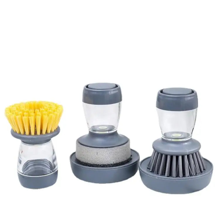 Automatic Liquid Soap Dispenser Brush Hydraul Kitchen Brushes Long Handle Cleaner Kitchen Dishwashing Brush Sponge