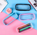 Fashionable Waterproof PVC Zipper Pen Pencil Case in Black for Pink Clear Transparent School Student Makeup Pouch Pencil Bag