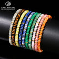 JD GEMS Classic Wholesale 5*2 mm Crystal Agate Stone Spacer Beads Bangle Natural Pink Quartz Shape Bracelet Customized Unisex