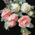 Wholesale Artificial 3 Heads Peony Flower Multicolor Peony Flower for Office Home Wedding Decoration