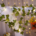 Battery Vine Ivy String Lights Maple Leaf Garland Wreath Hanging Light Fairy Night Lights for Home Room  Bedroom Wall Garden