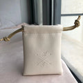 Custom Emboss Logo 7 X 9 cm  Luxury Soft PU Leather Drawstring Bag Leather Jewelry Pouch