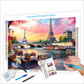 N-2128 Custom Short Linen Canvas Diamond Mosaic 5D DIY Landscape Printed Watercolor Paintings Kit 5D DIY Landscape Diamond