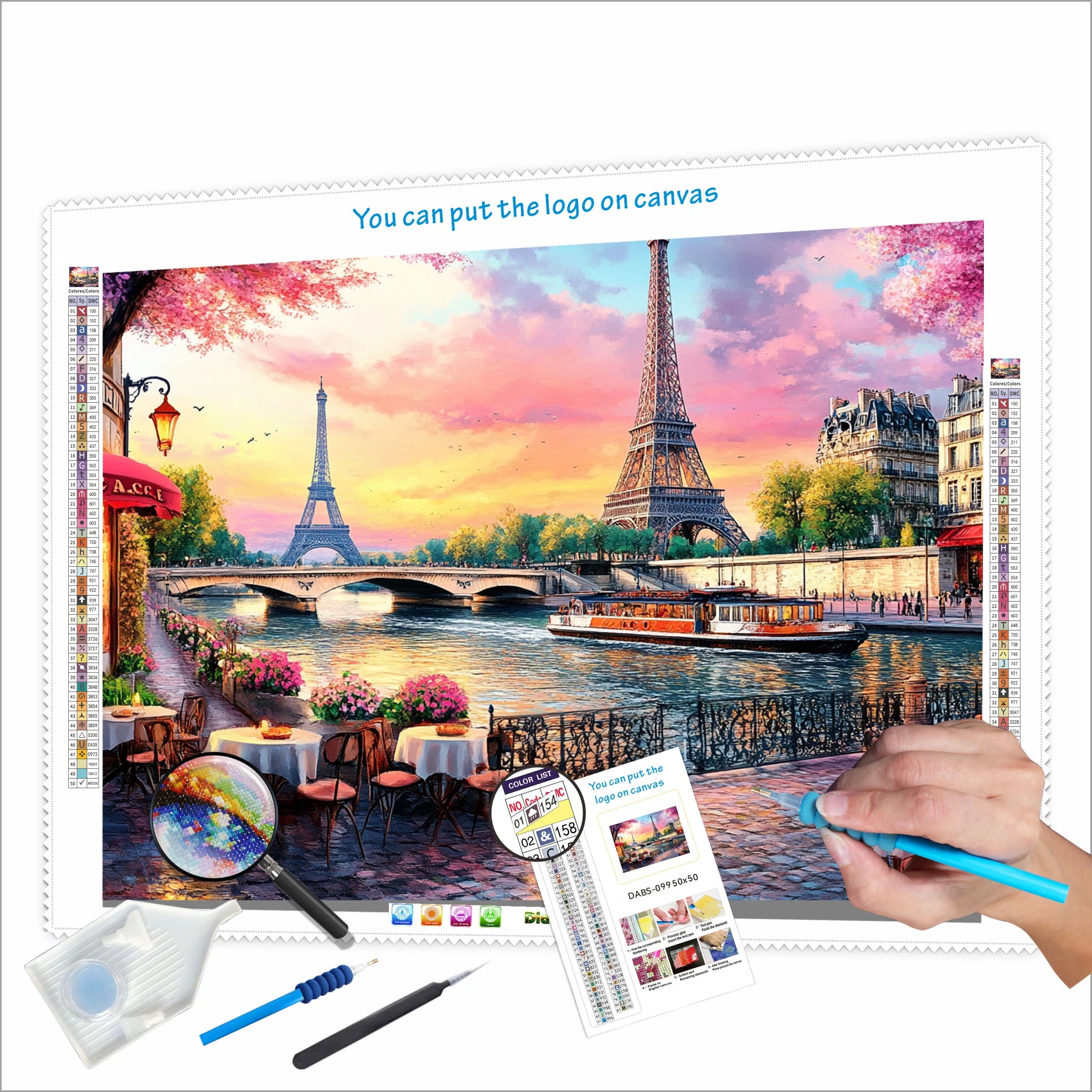 N-2128 Custom Short Linen Canvas Diamond Mosaic 5D DIY Landscape Printed Watercolor Paintings Kit 5D DIY Landscape Diamond