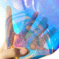 0.8mm Biodegradable Laser Hologram TPU Film Blue Transparent Composition for Crafting Bags Soft Stretch TPU Material