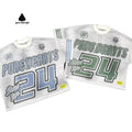 Green Dimple See Through Hollow Out T-shirt for Women Casual Loose O-neck Short Sleeve Letter Print Fashion Tops Women Jersey
