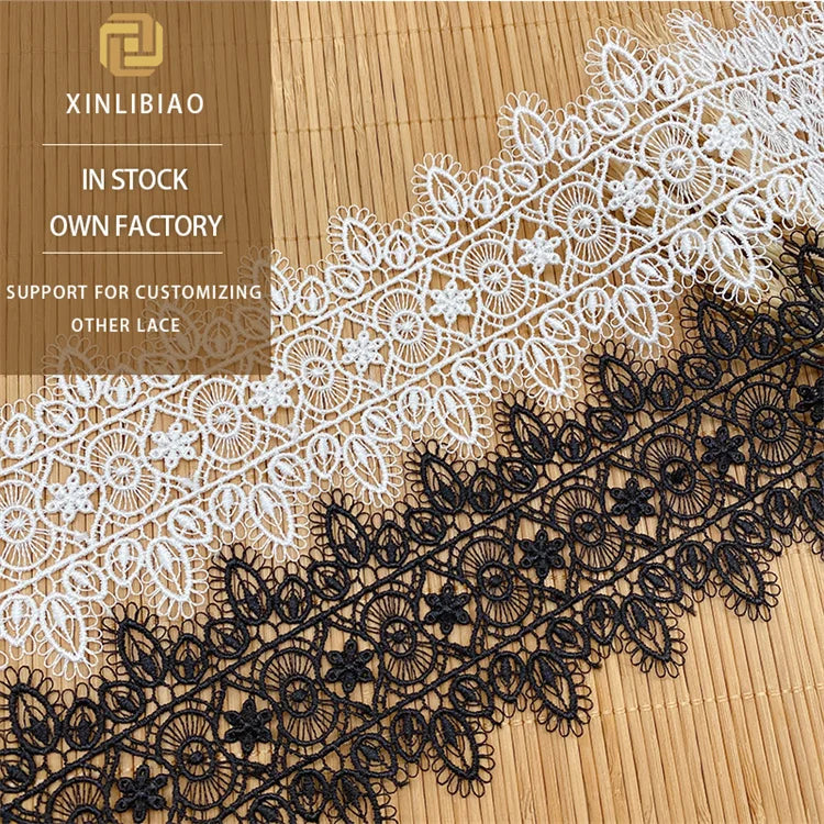 Flower Border Trimming Indian Bridal Polyester Lace Trim Embroidery Chest Lace Trimming Decorative Lace Water-soluble