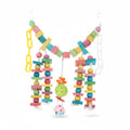 Rainbow Drawbridge Swing Stairs Bird Toy for Parrots Durable Molar Wood and Rope Toy 2 Sets in Bag for Small Animals and Pets
