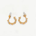 New Arrival 18k Gold Plated C-Shaped Titanium Stainless Steel Hoop Earrings with Pearls Inlay Trendy Jewelry for Women