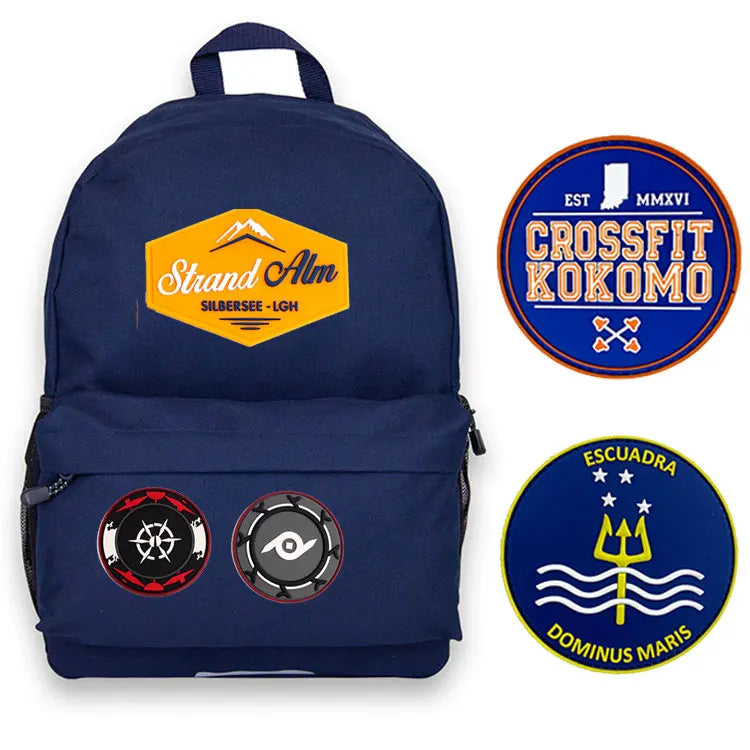 Factory 3d Pvc logo Label Soft Rubber Waterproof School Bag logo Backpack Country Patches