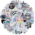 50Pcs Holographic Laser Fashion Graffiti Stickers for Girl Kids Bottles Cup Luggage Laptop Waterproof Washi Stickers