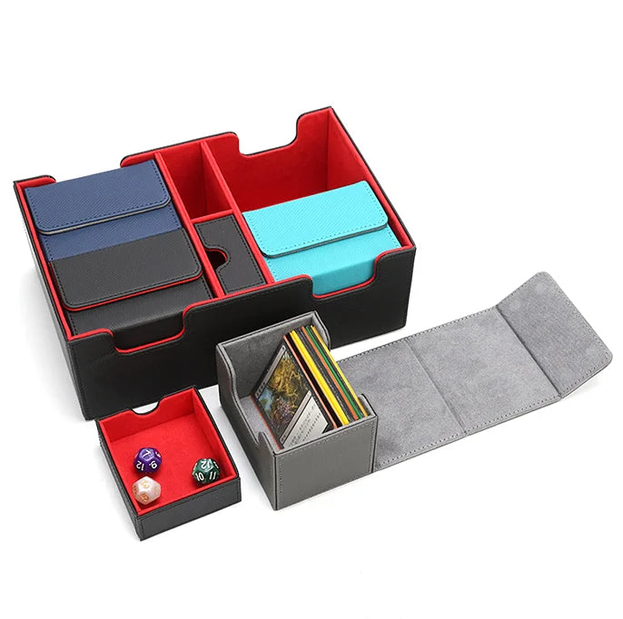 MIO Wholesale 400+ PU Leather Velvet Deck Box Set for TCG/ Flashcards Pokemonn Board Game with Dice Storage Piece