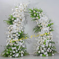 Y-G021 Handmade Greenery and White Rose Artificial Flowers Arch Wedding Horn Arch Flower for Wedding Event Party Decoration
