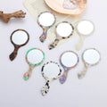 Lovely Curved Handle Makeup Mirror Vintage Acetate Compact Mirror for Women Portable Travel Cosmetic Accessory