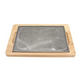 Teppanyaki Plate with Wooden Base Large Cast Iron Steak Plate Household Use Grill Cooking Platter Steak Pan Grill Server Plate