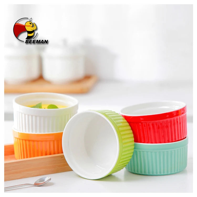 Beeman Oven Small Dessert Souffle Cake Mold Mould Ceramic Baking Plate Dish Bowl Tray Pan Cup Set