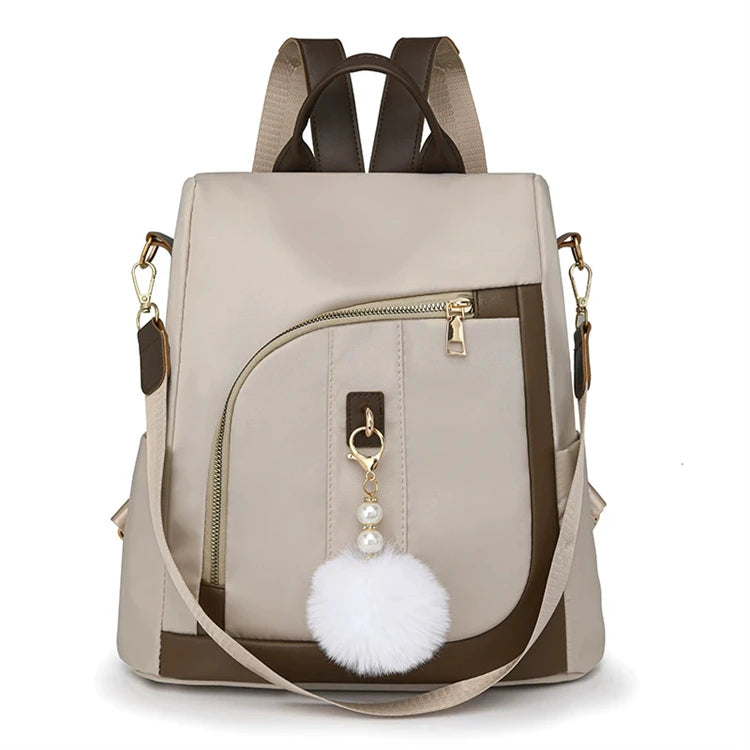 Import Purple Young Feminine Fashionable Small Nylon Printed Backpacks for Woman