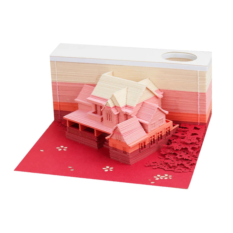 Factory Direct Sales Red Loft 3D Memo Pad Wedding Supplies Paper Crafts Girl Gift Gift Set