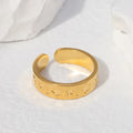 Beimai OEM Ring Star Moon 18k Gold Plated Stainless Steel Couple Ring