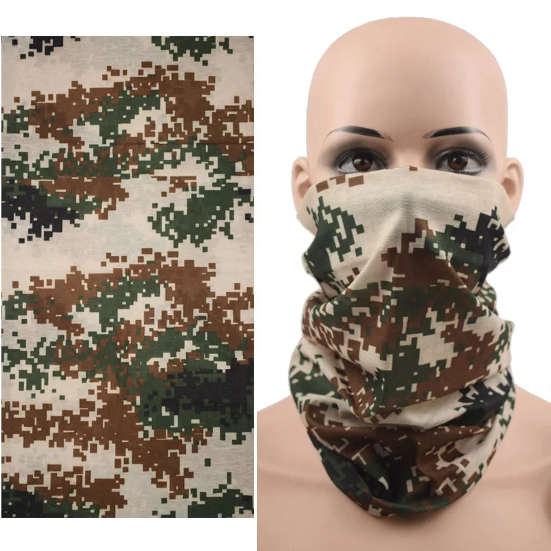 Camo Neck Gaiter for Men Women Headwear Bandana Head Wrap Face Scarf Mask CoverSeamless & Versatile