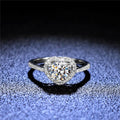 Silver 925 Original 1 Carat Excellent Cut D Color Diamond Test Moissanite Heart Shape Wedding Ring Forever Love Gemstone Jewelry