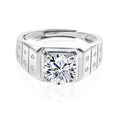Custom Moissanite Jewelry 1ct Moissanite Ring 925 Sterling Silver Wedding Engagement Adjustable Rings for Men