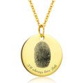 DIY Jewelry Drop Shipping Personalized Name Stainless Steel Fingerprint Necklace with Link Chain Rose Gold Plated for Women