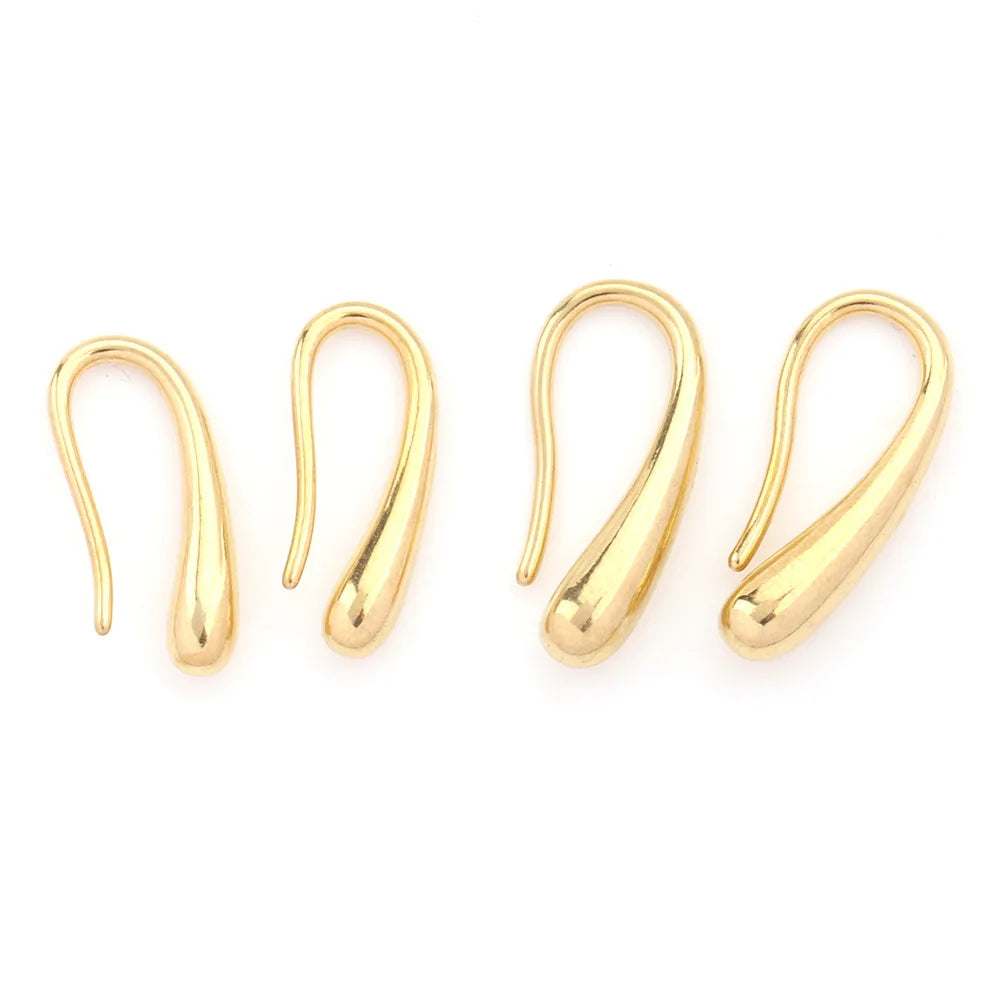 Fashion 18k Gold Stainless Steel French Drop Irregularity Crescent Earrings Hook for Jewelry Accessories