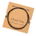 Welwish New Hot Design Handmade Couple Valentin Celebration Gift Bead Morse Code Bracelet