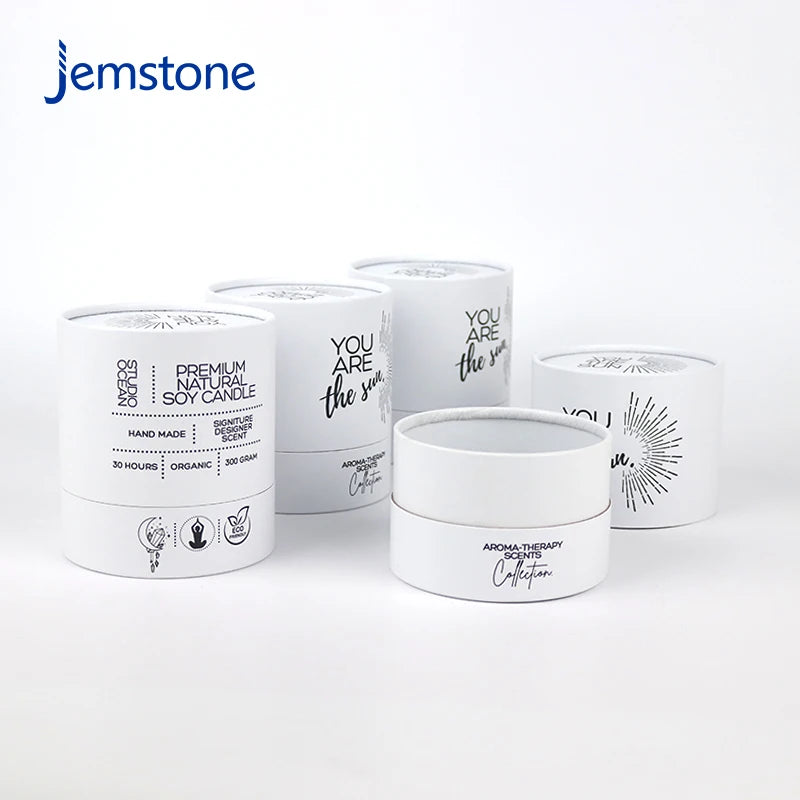 Custom Kraft Cardboard Paper Tube Food Premium Natural Soya Tea Coffee Candle Cylinder Packaging