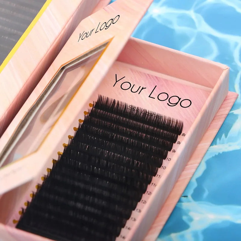 Volume Lash Packing Box Mink Lashes Tray Private Label Easy Fan Faux Mink Lash Extension
