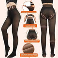 Women's Plus Size High Waist Compression Thermal Pantyhose Autumn Winter Warm Skin-translucent Tummy Control Butt Lift Tights