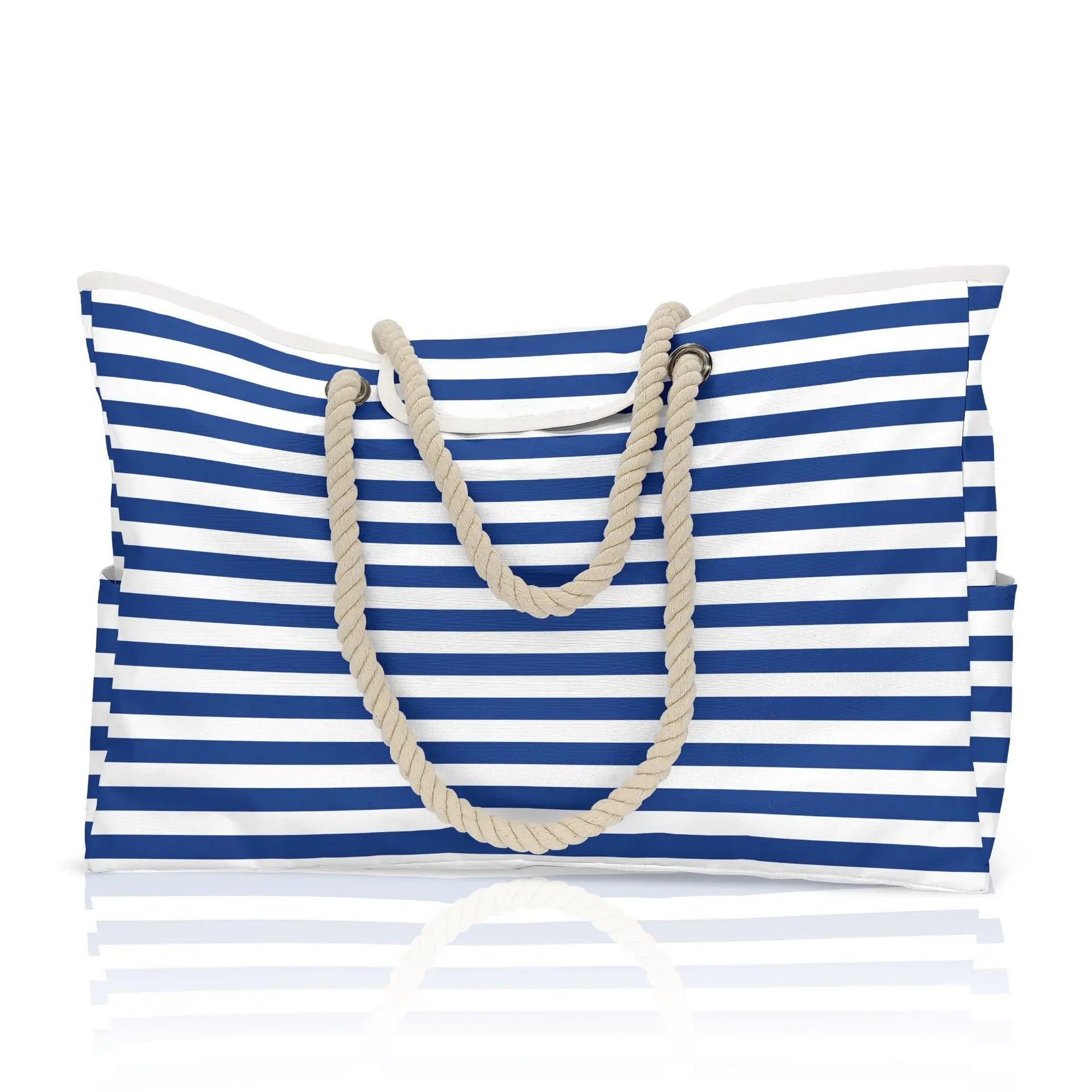 Large Custom Logo Portable Eco-Friendly Canvas Cotton Beach Tote Bags