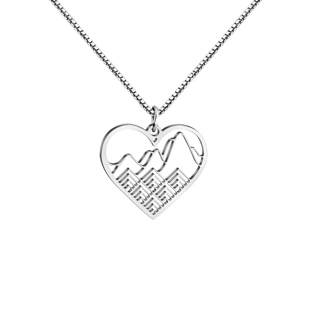 New Product Ideas Valentine's Day Gift Stainless Steel Necklace love Heart Hollow Pendant Couple Necklace