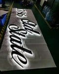 Illuminated LED Electronic Signs Outdoor Wall Store Front 3D Business Advertisements Acrylic Stainless Steel Channel Home