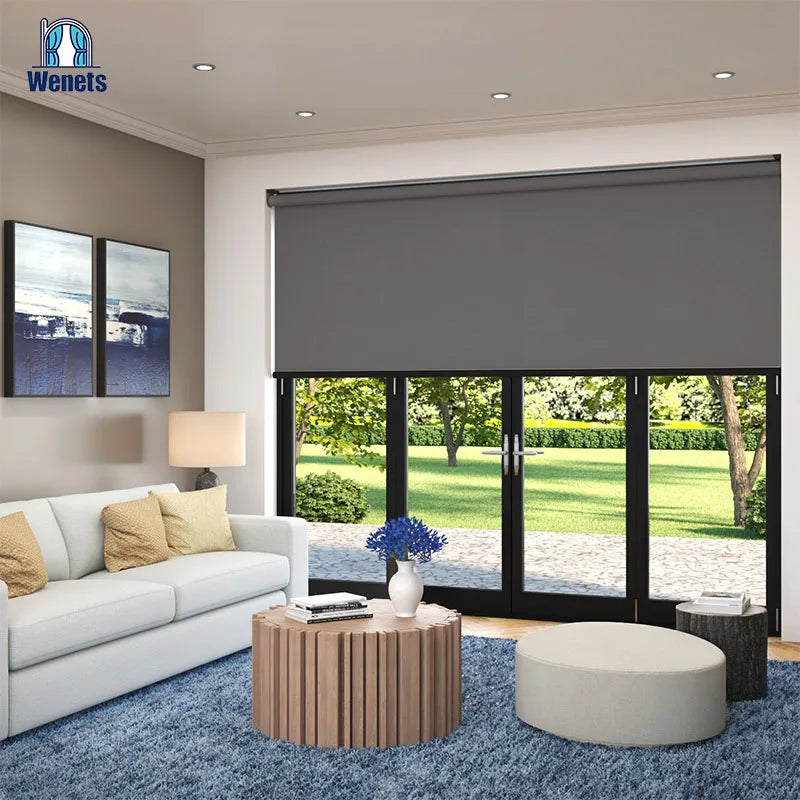 Motorized Indoor Roller Blinds Smart Wifi Control Indoor Blinds All Blackout Living Room Blind