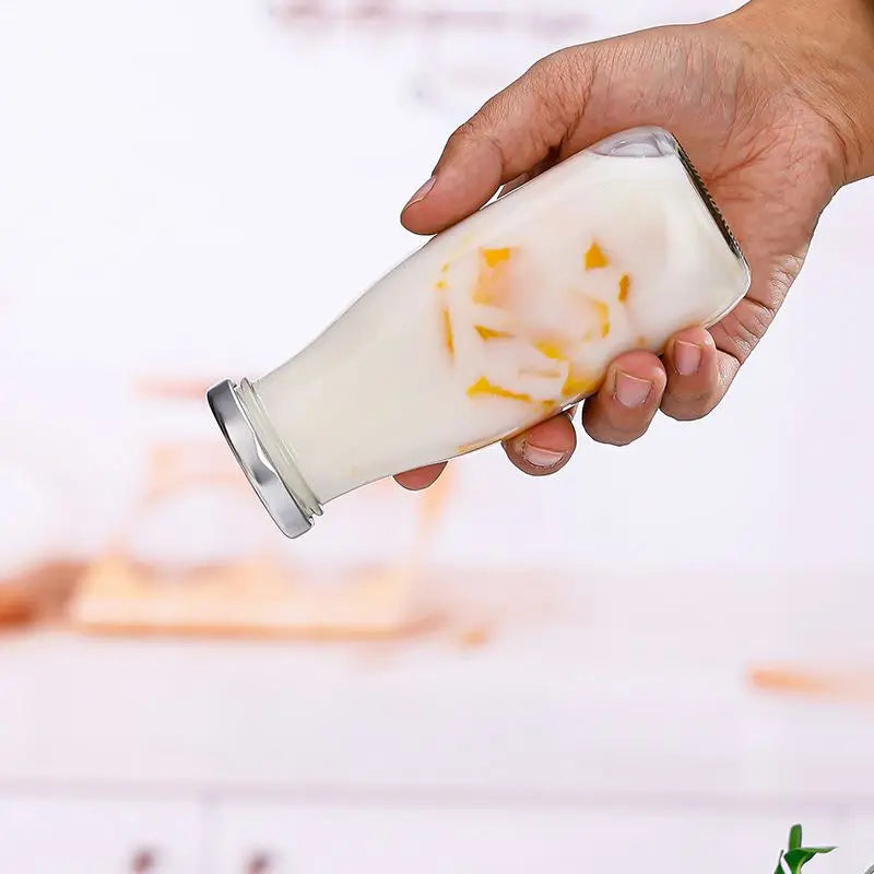 Bulk Empty Transparent 200ml 250ml 500ml 1000ml Glass Milk Bottle Wholesale clear Milk Glass Bottle Vintage