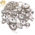 New Arrival Mixed Size DIY Products Glass Rhinestones With Pear and Chain