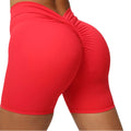Janya Women's No Front Seam Deep V Back Scrunch Solid Spandex High Waist Gym Fitness Shorts Quick Dry Breathable Yoga Shorts