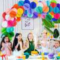 10 PCS Coloful Birthday Wedding Honeycomb Paper Decoration Set Hanging Tissue Paper Honeycomb Balls