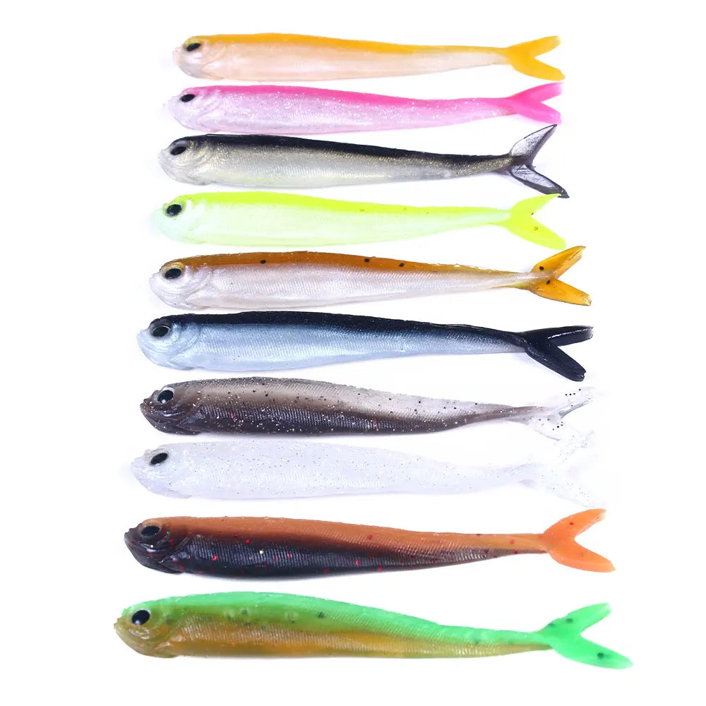 10pcs/lot Soft Bait 8.5cm 2.6g Soft Sea Eel Top Quality False Bait Paddle Tail Sand Eel Fishing Tackle Pesca