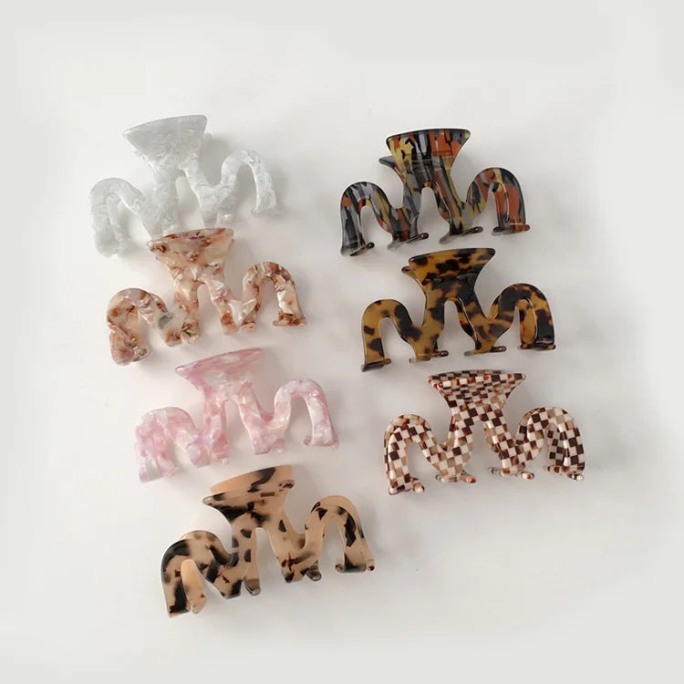 Factory Wholesale Wavy Hollow Hair Clip New Korean Style Acetate Women's Hair Claw