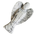 Natural Carved Hand Made Meditation Sculpture White Howlite Carved Crystal Stone Angel Spiritual Guardian