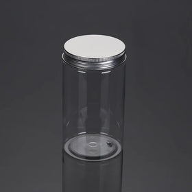 Wide-Mouth Pet Plastic 650ml Jam Jar with Aluminum Cap for Food Candy Sugar for Cookies Snacks Chocolate Noodles Chewing Gum