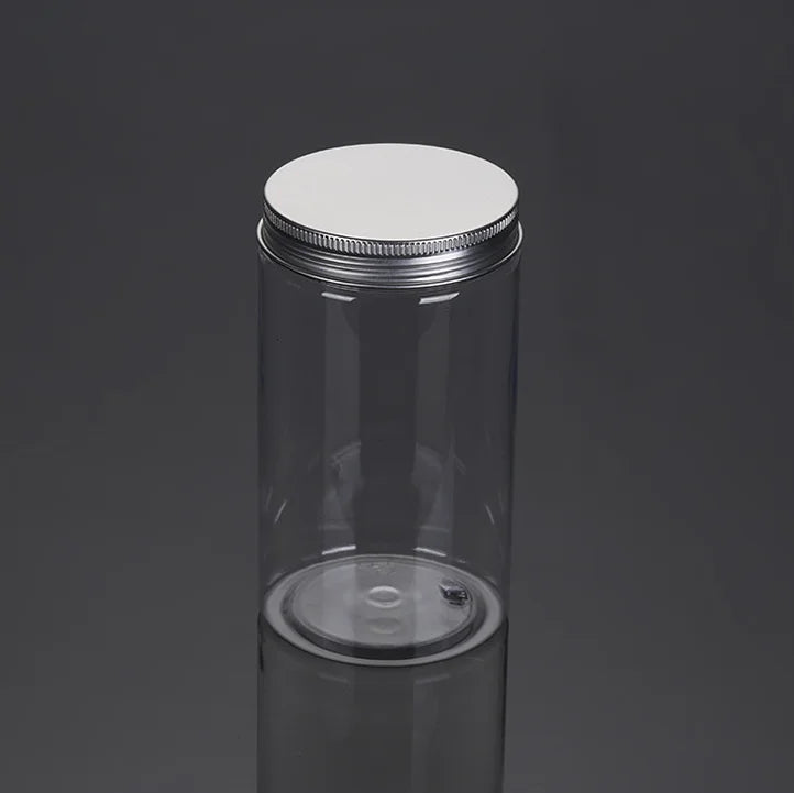 Wide-Mouth Pet Plastic 650ml Jam Jar with Aluminum Cap for Food Candy Sugar for Cookies Snacks Chocolate Noodles Chewing Gum