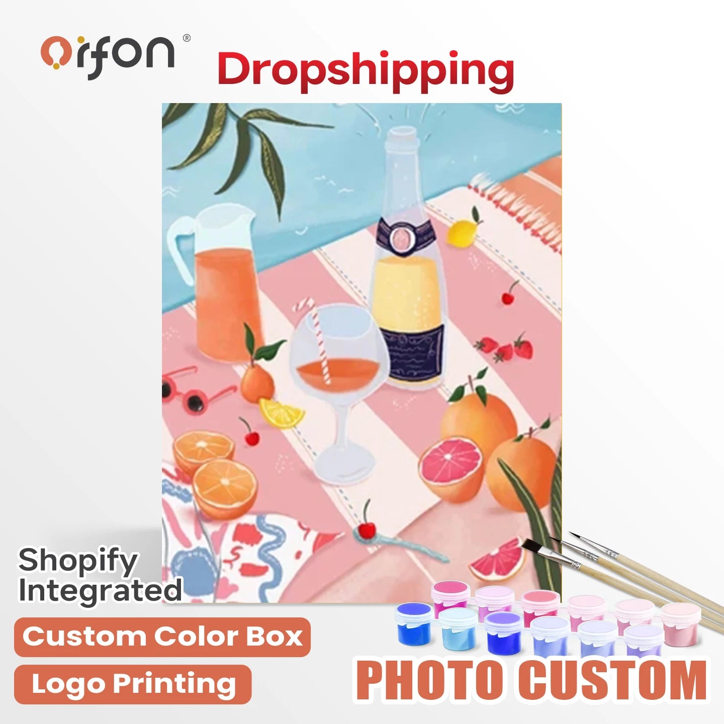 Orfon TZ6099 Pink Picnic Scenery Diy Number Painting for Bedroom Living Room Decoration