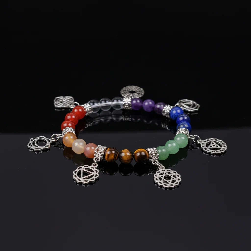 8mm Natural 7 Chakra Bracelet for Protection Energy Healing Yoga Meditation Gemstone Beads Bracelets