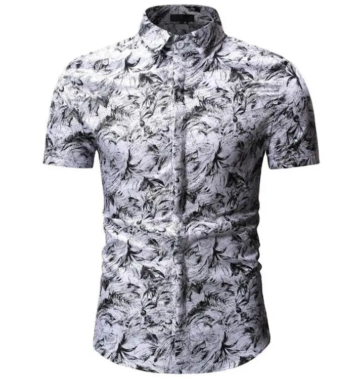 Wholesale Anti-Wrinkle Digital Printed Cotton Stylish Casual Beach Floral Shirt Men Aloha Hawaiian Shirts