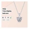 Free Design Heart-Shaped Pendant 925 Silver Necklace with Moissanite Niche Design Necklace for Women